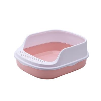 China Cleaning Cat High Border Splash Proof Trash Plastic Pet Toilet Cat Litter Box for sale