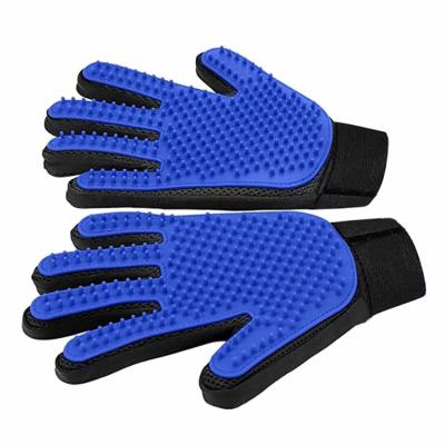 China New Soft Stocked Pet Grooming Glove Sweep Deshedding Brush Gloves for sale