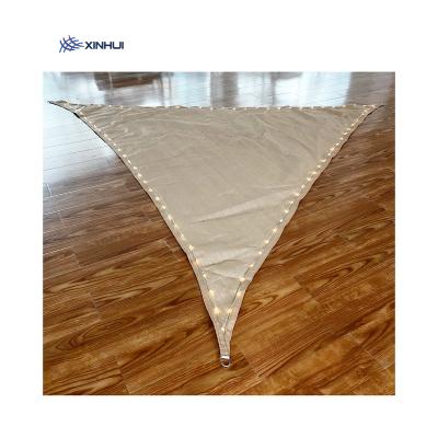 China Hot Selling HDPE 3.6*3.6*3.6m New Triangle HDPE 95% Block LED UV Lights Sand Starry Sky Patio Sun Shade Sail for sale