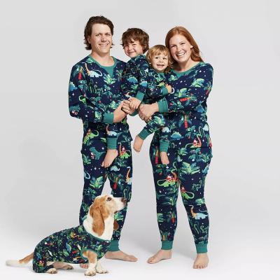 China 2021 Wholesale Print Kids Pet Owner Christmas Custom Thermal Adult Christmas Family Matching Pajamas Set for sale