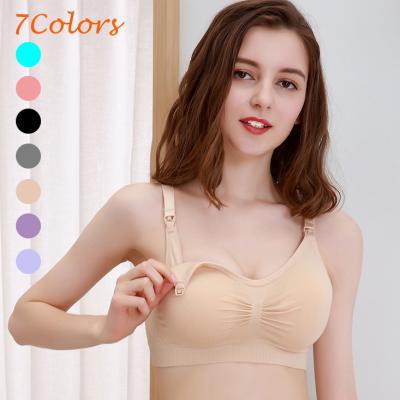 China Yiwu Cotton Breathable Front Open Hand Free Nursing Bra Wholesale Cheap Nursing Bra Free Sample for sale