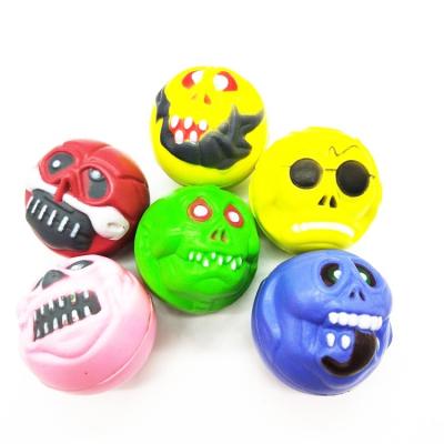 China Bring The Boys Merry Ball Toys Joke Toys 45mm High Bounce Rubber Balls Horrible Face 3D Bouncy Monster Ball The Rubber Bouncing Ball for sale