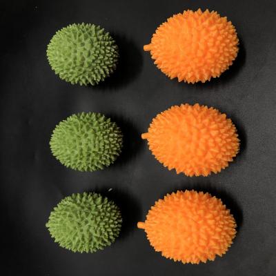 China Fruit Shape Popular Wholesale Price TPR Squishy Vent Toys Stress Reliever Durian Fruit Squeeze Toys For Kids for sale