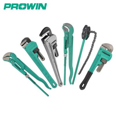 China High Quality Carbon Steel PROWIN 14 Inch Clean Style Adjustable Heavy Duty Pipe Wrench for sale