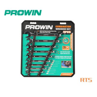 China Manufacturer Wholesale Carbon Steel Prowin Spot SKU 11653 9 PCs Carbon Steel Gear Torque Combination Wrench Spanner Set for sale