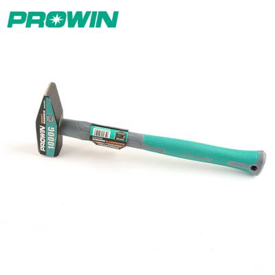 China Machinist Hammer PROWIN Free Sample Classic Design 600g 1000g Fiberglass Handle Carbon Steel Machinist Hammer for sale