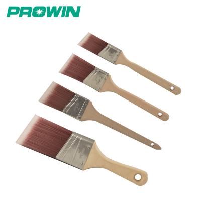 China PROWIN Free Sample Paint Top Pick Angular Polyester / Nylon Balance Wood Handle Paint Set Brush for sale