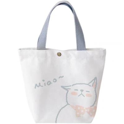 China Reusable Eco-friendly Cute Button Tote Bag With Small Bag Custom Fashion Canvas Shopping Wholesale Eco-friendly Factory Inside for sale