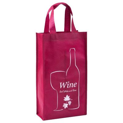 China 2022 Fashion Eco Friendly Hot Selling Reusable Tnt pp Lamination Wine Folding Nonwoven Bag With Logo Customized for sale