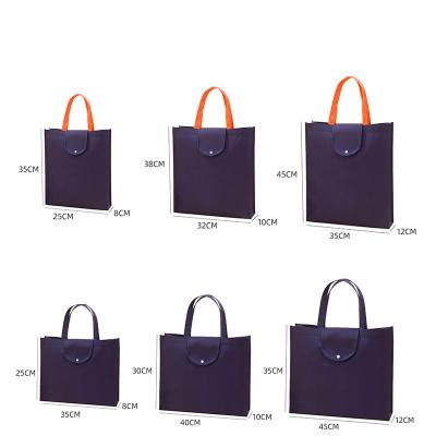 China Hot Sale Folding Logo Printed Non Woven Custom Durable Eco-friendly Handled Laminated PP Non Woven Handbags With Custom Printed Logo for sale