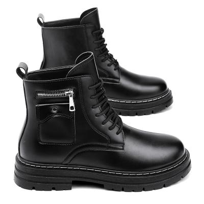 China Yellow Rhubarb Round High Top Boots Big Toe Machining Shoes Men's Small Retro Martin Motorcycle Boots J66 Shoes for sale