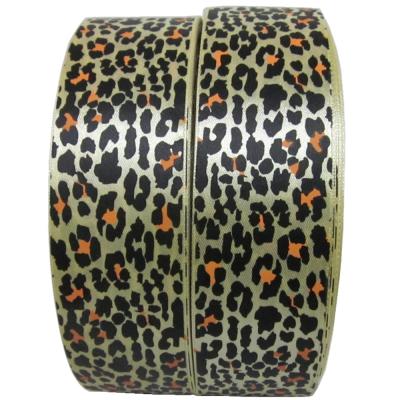 China High Tenacity Wholesale 15mm Single Side Animal Leopard Printed Polyester Ribbon Cartoon Printed Ribbon For Craft for sale