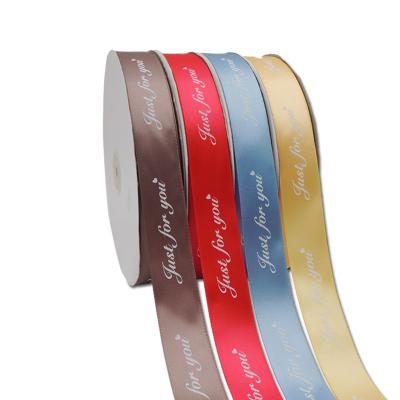 China 25mm wholesale floral 100% polyester cake ribbons just for you satin ribbon printed ribbon for daily package for sale