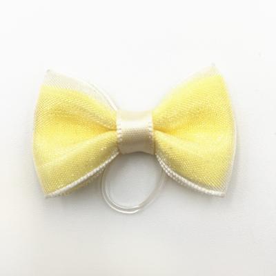 China Custom Size Satin Ribbon Bow with Elastic Band for Doll/Dog Mini Ribbon Bows for sale