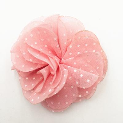 China Floral Hot Sale Chiffon Fabric Flower For Clothing Hair Handmade Flowers for sale