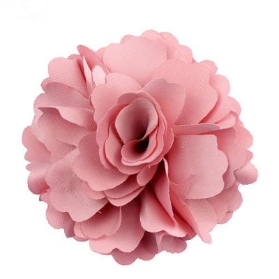 China Gift Guangzhou Custom 8cm Rose Satin Fabric Decorative Handmade Flower Bodice For Dresses for sale