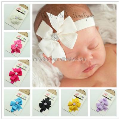 China Wholesale Rhinestone Headband Bow Event Planning Baby Hair Accessories Toddler Infant Headband for sale