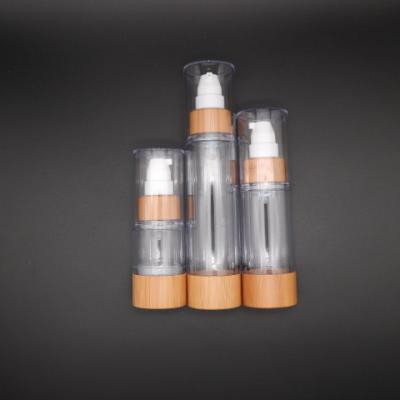 China New Design 15ml 30ml 50ml Personal Care AS Plastic and Bamboo Packaging Cream Lotion Oil Pump Airless Bottles for sale