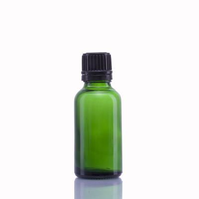 China Selling screw cap 5ml 10ml 15ml 20ml 30ml 50ml 100ml green glass bottle for essential oil with screw cap for sale