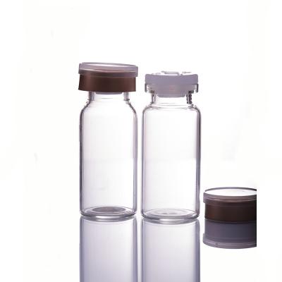 China Transparent Screw Cap Penicillin Tubular Medical Cosmetic Ampoule Clear Glass Bottle For Lyophilized Powder for sale