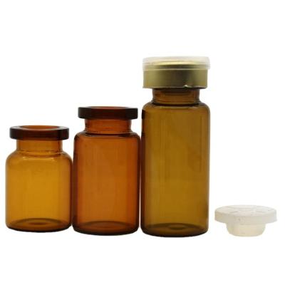 China Small 4ml 5ml 10ml factory direct sale penicillin personal care amber bottle medicine glass vial for sale