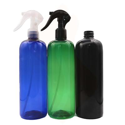 China Empty Amber White Black Blue Plastic Sprayer Pump Spray 500ml Bottle For Cosmetic Packaging for sale