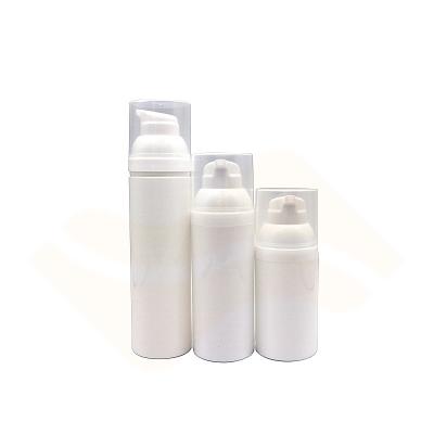 China Cosmetic Empty Cosmetic Packaging PP White Airless Pump Bottle 30ml 50ml 80ml For BB Cream for sale