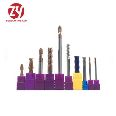 China HRC50 Shallow Slot Tungsten Carbide CNC Machines Router Bit 4 Flute Flattened End Mills For Shoulder Machining for sale