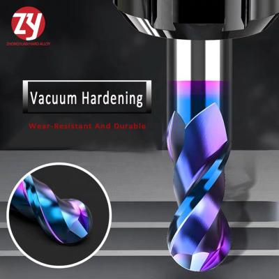 China Shallow Flute HRC60 HRC65 Tisin Coating Low Price Of Slot Freze Carbide Ball Nose End Mills 2 for sale