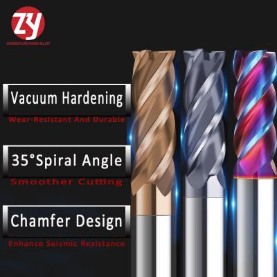 China HRC45/55/65 2/4 Shallow Slot Flutes Flat End Mill Cutters Solid Carbide End Mills for sale