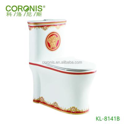 China Colorful Double-Flow Bathroom Sanitary Ware Design Toilet Commode Wc Toilet for sale