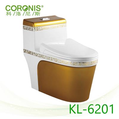 China Double-Flow Chaozhou One Piece Toilet Bowl Price Ceramic Sanitary Ware Colored WC WC Toilet for sale