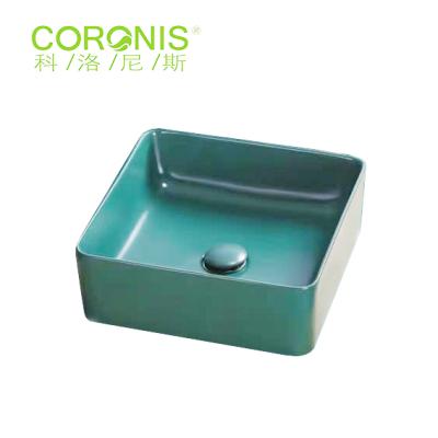 China Chaozhou Design Easy Clean Ceramic Matte Color Public Worktop Antique Art Basin for sale