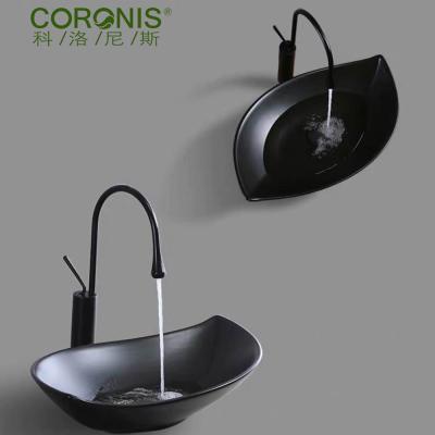 China Shampoo sinks new fashion elegant design color oval ceramic matte washbasin for sale for sale