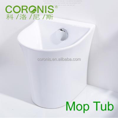 China Modern Sanitary Ware Oval Porcelain Basin Standing White Ceramic Broom Tub for sale