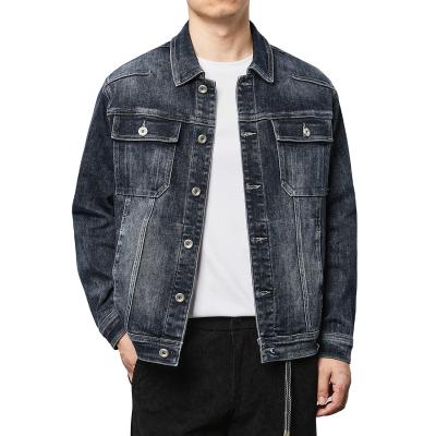 China Breathable Men's Denim Jacket Sharpen Water Wash Stretch Fashionable Plus Size Casual Men's Outdoor Sports Jackets for sale