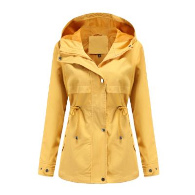 China Sale Fall Women's Ditch Coats Waterproof Warm Fashion Mid Long Casual Solid Color Long Water Resistant Jacket For Women for sale