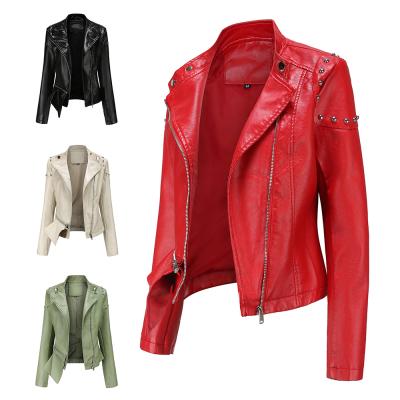 China PU Leather Jacket Design Warm Windproof Sense Breathable High Quality Plus Size Fashion Women's Jackets And Coats for sale