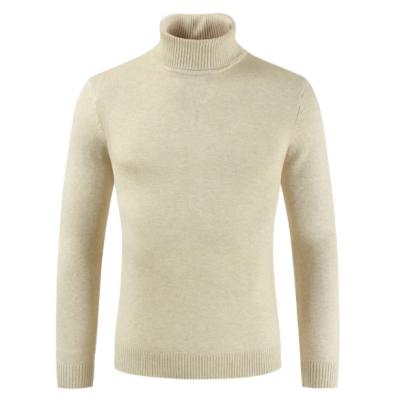 China New Anti-wrinkle Men's Casual Solid Color Pullover Sweaters Turtle Neck Knitted Sweater for sale