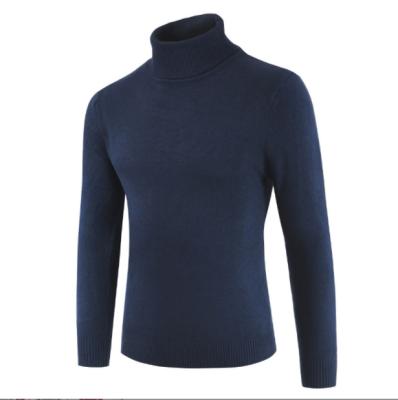 China New Anti-wrinkle Men's Casual Solid Color Pullover Sweaters Turtle Neck Knitted Sweater for sale