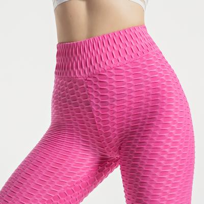 China High Waist Breathable Jacquard Yoga Gaiters Pants Tight Fitness Wear Sports Gaiters Yoga Clothes For Women for sale