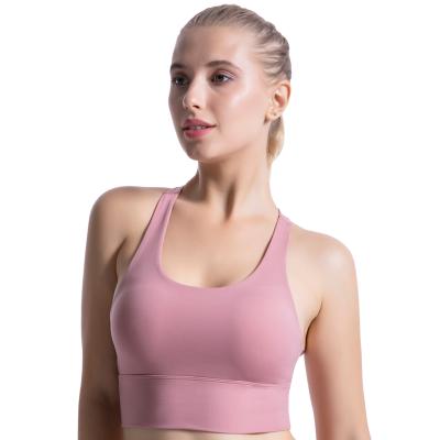 China Breathable Women Smooth Naked Shockproof Sports Bra Women U Shape Back Beauty Yoga Bra Fitness Workout Gym Sports Wear Top for sale