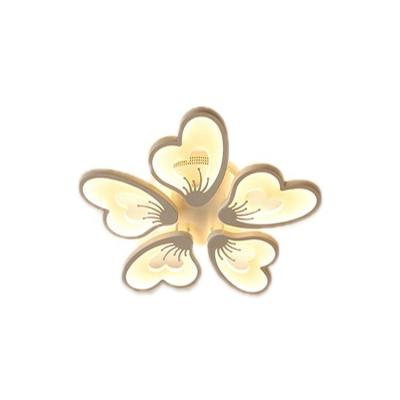 China 2021 Modern Indoor Warm Wedding LED Color Love Heart Remote Control Type Ceiling Light for sale