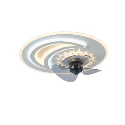 China Simplicity Round Shape Invisible And Simple Modern Bedroom Led Home Ceiling Light With Fan And Remote for sale