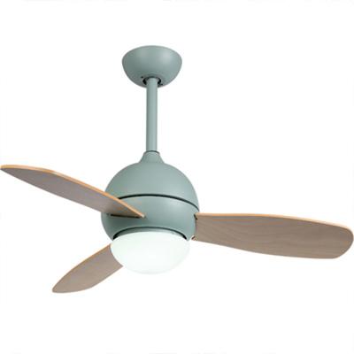 China Modern And Simple Ceiling Simplicity Three-color Adjustable Metal Children's Bedroom Fan With Light And Remote for sale