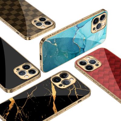 China GKK Glass Mobile Shockproof Cell Phone Shockproof Electroplating Back Cover For iphone 13 13pro 13promax luxury back case for sale