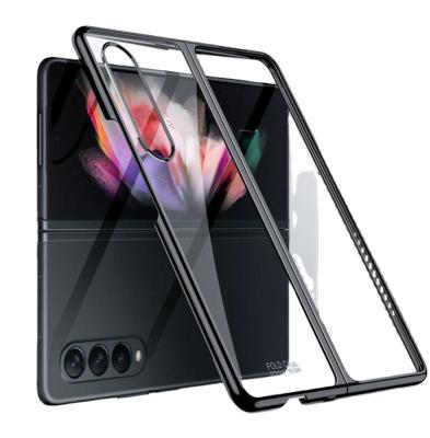 China GKK Shockproof Samsung Galaxy Z Fold Case 3 5G Ultra Thin Electroplating Hard PC Crystal Clear Back Cover For Samsung Z Fold3 for sale