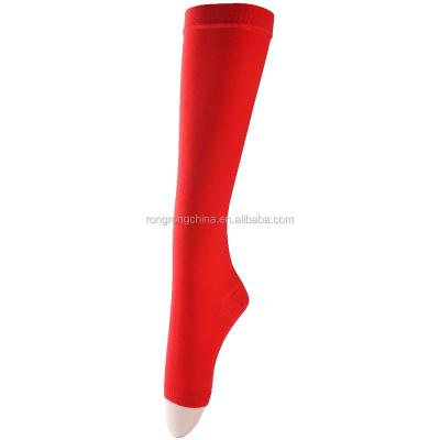 China Antibacterial Labor Compression Knee High Socks Toe Open High Support for sale