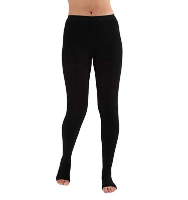 China Wholesale Antibacterial Opaque Compression Tights Open Toe - Firm Absolute Support 20-30mmHg - Large Black for sale