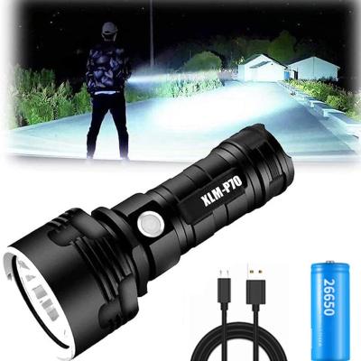 China Super Powerful Camping LED Flashlight XHP50 USB Rechargeable Waterproof Tactical P50 Torch For Emergency Camping Flashing for sale